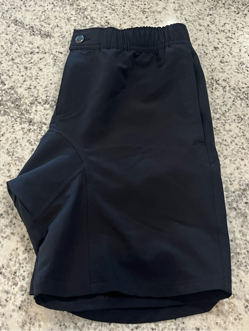 Right Of Way Men’s Small Stretch Waist Performance Black Shorts 7” Inseam